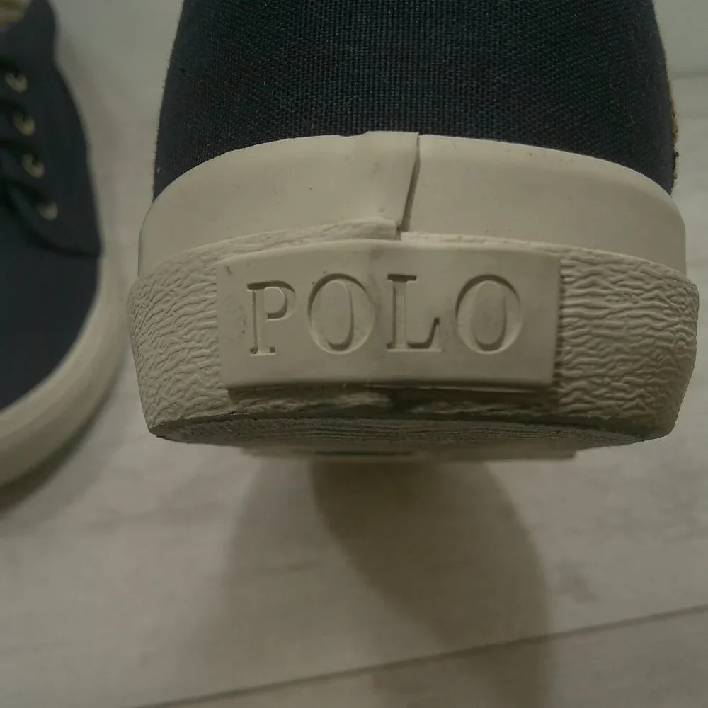 Polo Ralph Lauren Men's Keaton Chukka Sneakers True Navy Blue Canvas Size 11.5